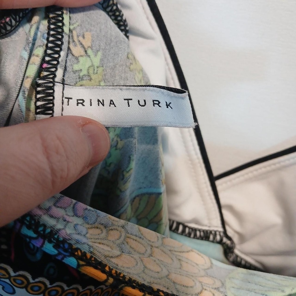 Trina Turk Tankini Swim sz10 boho paisley resortwear hippie swim beach vacation - Picture 3 of 5